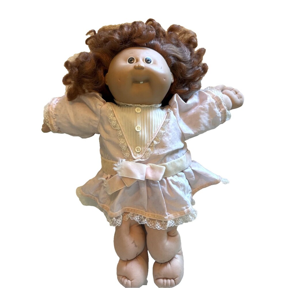 Vintge 80s Cabbage Patch Kids Doll Brunette Auburn Brown Needs Restoration